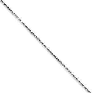 0.65mm, 14k White Gold, Diamond Cut Spiga Chain Necklace, 30 Inch